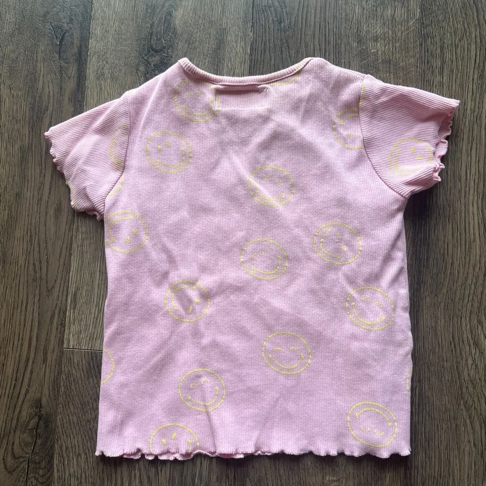 Pink Smiley Face Kids Shirt - Zara Size 4